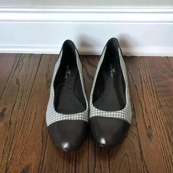 Brooks Brothers “346” Women’s 8 Gray/Brown Houndstooth Flats - NEW IN BOX!! - Picture 2 of 9